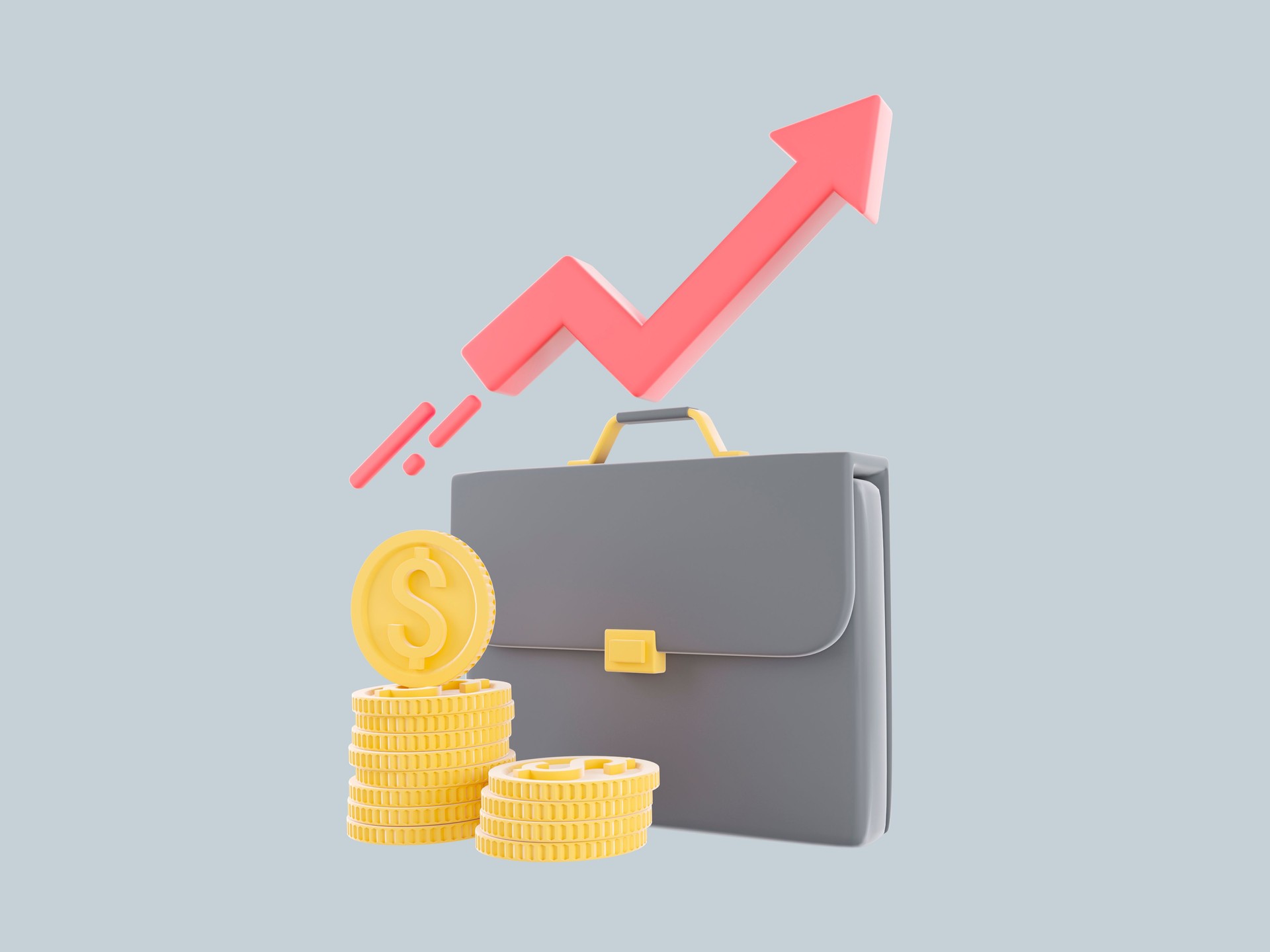 Portfolio income. 3d icons related to business investment, trade services, investment strategy and financial management. Infographic design elements. 3d illustration